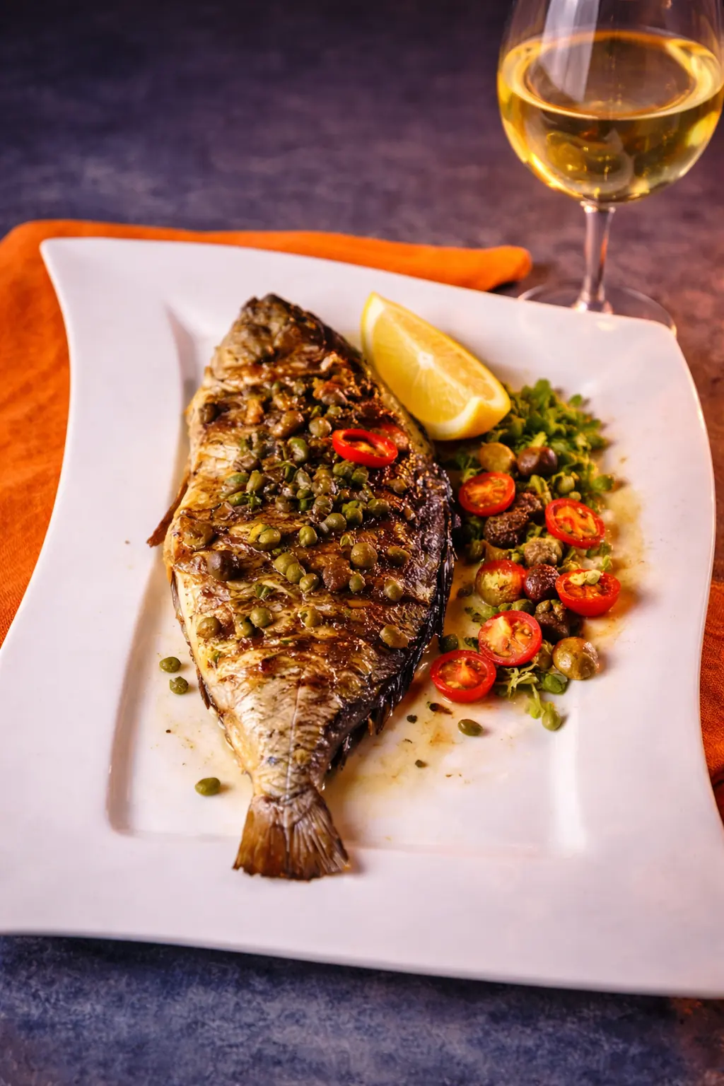 Dorade vom Grill mit Zitrone