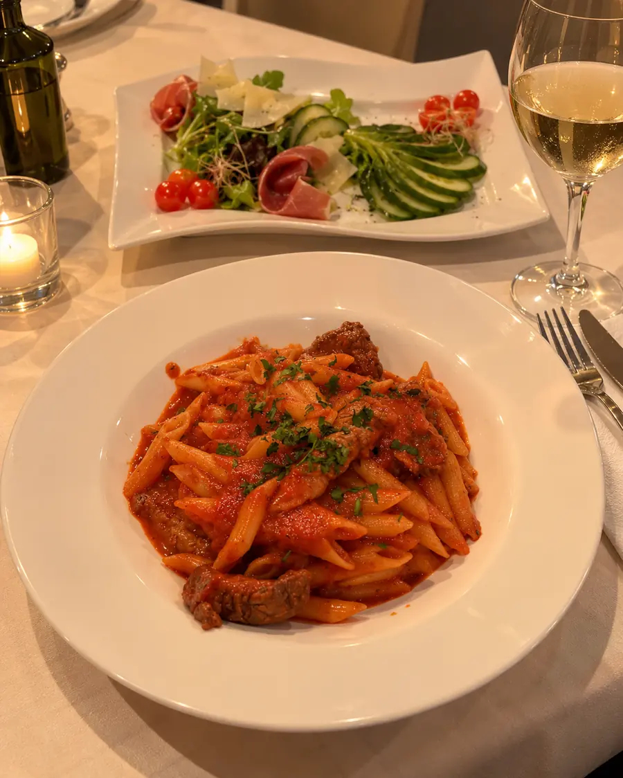 Penne mit Rinderfiletspitzen